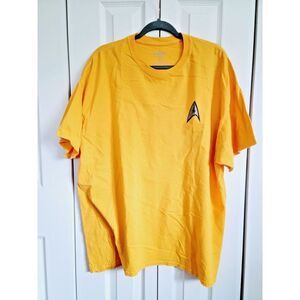 Star Trek Movie Men's T-shirt‎ Size 2X Yellow SS Insignia Comicon Cotton Prop
